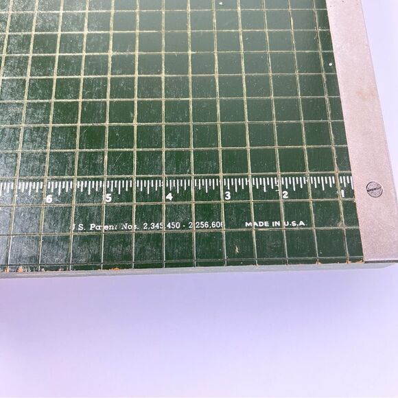 Vintage Paper Cutter 9" Spring Loaded Wood Base - Picture 6 of 10
